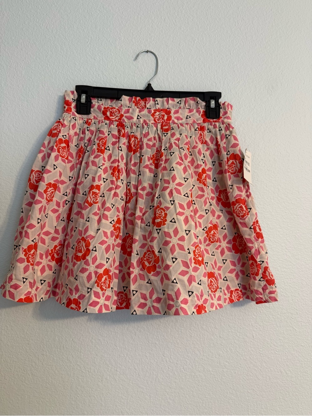 Frenchi Pink and Red Floral Gathered Skirt